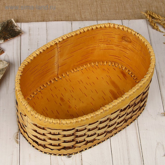 Хлебница плетеная 25&times;17&times;21 см, береста