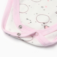 Боди с длинным рукавом, цвет розовый/зайцы, рост 80