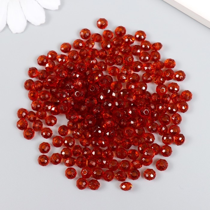 Бусины для творчества пластик "Кристалл с гранями винный" набор 20 гр 0,4х0,6х0,6 см