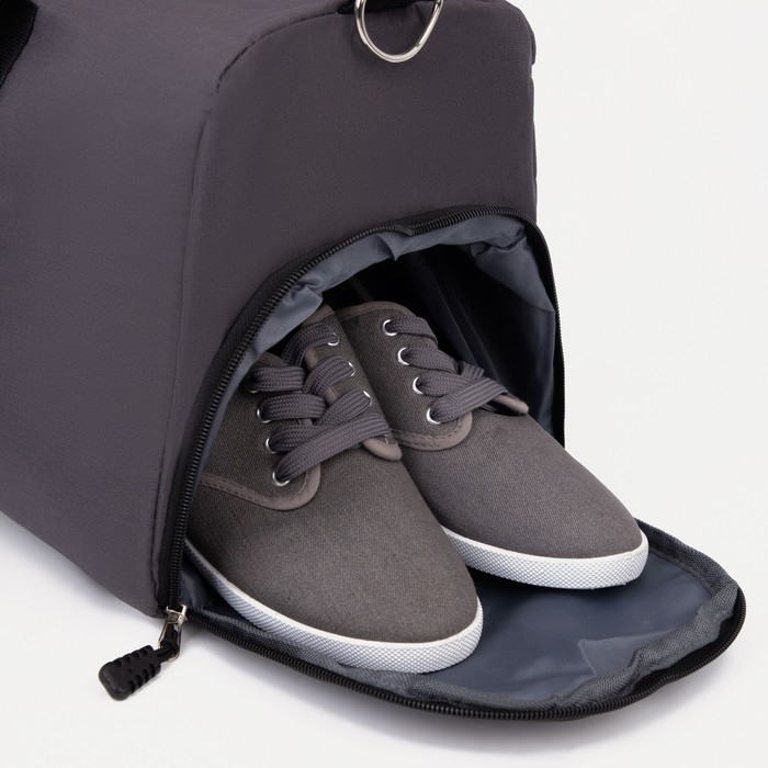 Сумка спортивная на молнии, отдел для обуви, наружный карман, средний размер, цвет серый Сумка спортивная на молнии, отдел для обуви, наружный карман, средний размер, цвет серый