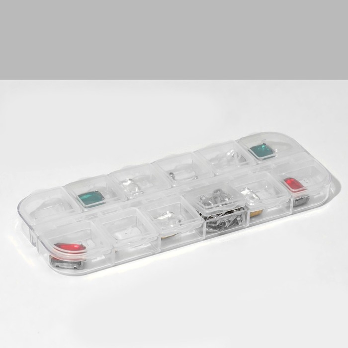 Подставка под украшения с футлярами 12 мест, 12,5&times;5&times;3 см, цвет прозрачный