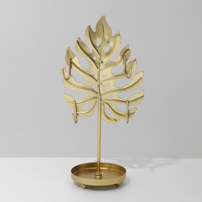 Подставка для украшений &laquo;Монстера&raquo; 6,5&times;6,5&times;20 см, цвет золото