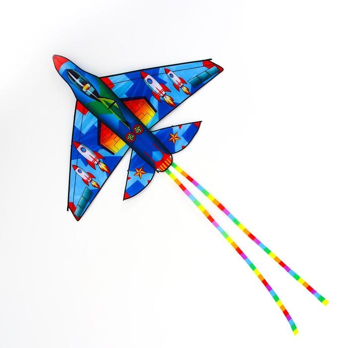 Воздушный змей &laquo;Истребитель&raquo;, с леской, цвета МИКС