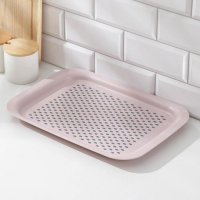 Поднос с антискользящим покрытием, 36,5&times;27 см, цвет МИКС