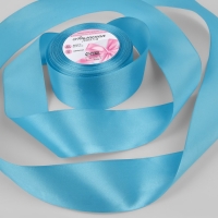 Лента атласная, 50 мм × 23 ± 1 м, цвет ярко-голубой №20 Лента атласная, 50 мм × 23 ± 1 м, цвет ярко-голубой №20