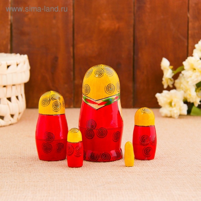 Матрёшка «Зоя», желтый платок, 5 кукольная, 12 см Матрёшка «Зоя», желтый платок, 5 кукольная, 12 см