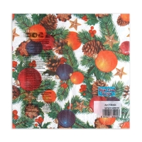 Новый год. Салфетки бумажные New Line Design «Шишки-шарики», 33х33 см, 3 слоя Новый год. Салфетки бумажные New Line Design «Шишки-шарики», 33х33 см, 3 слоя