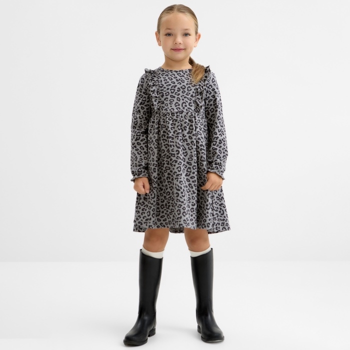Платье детское с длин.рукавом KAFTAN Trendy grey р.28 (86-92)
