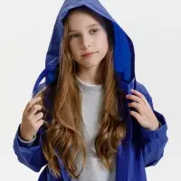 Дождевик детский RainDrop Kids, ярко-синий, 10 лет (рост 130-140)