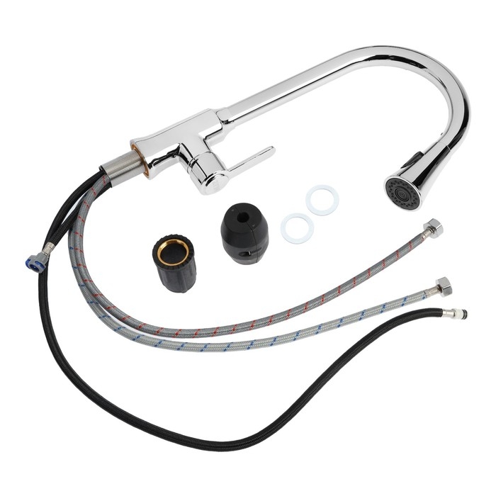 Смеситель для кухни ZEIN Z3710, вытяжной излив, аэратор 2 режима, ABS-пластик, хром Смеситель для кухни ZEIN Z3710, вытяжной излив, аэратор 2 режима, ABS-пластик, хром