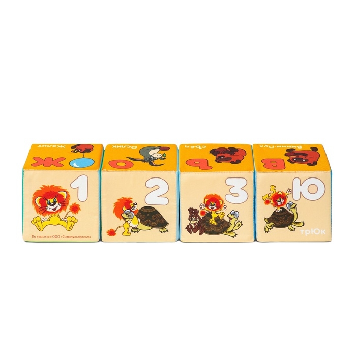 Набор развивающих мягких кубиков Мякиши &laquo;МультБукварик&raquo;, Союзмультфильм, 8&times;8 см