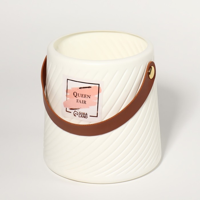 Подставка для хранения, 12,5 &times; 14,5 &times; 14,5 см, цвет белый/коричневый