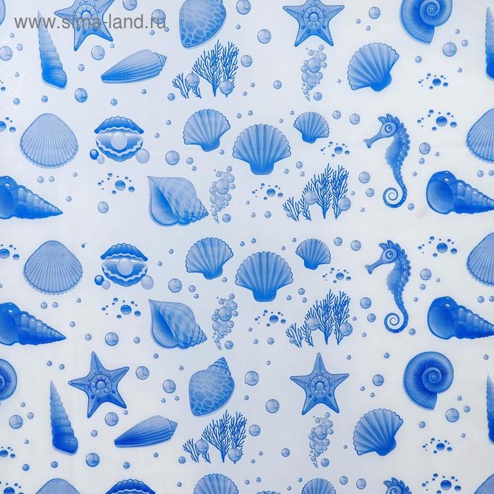 Штора для ванной «Ракушки», 180×180 см, цвет белый Штора для ванной «Ракушки», 180×180 см, цвет белый