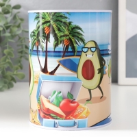 Копилка металл "Авокадо на отдыхе" МИКС 10х10х15 см