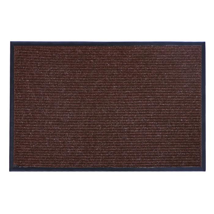 Коврик придверный влаговпитывающий, ребристый, &laquo;Стандарт&raquo;, 60&times;90 см, цвет коричневый