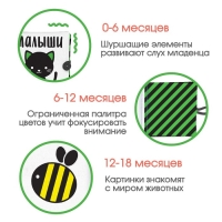 Книжка - шуршалка развивающая по методике Г. Домана &laquo;Малыши&raquo;, 12х12 см.