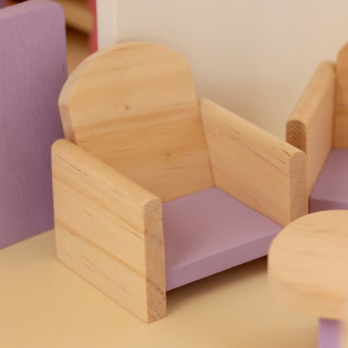 Кукольный домик "Розовое волшебство", с мебелью