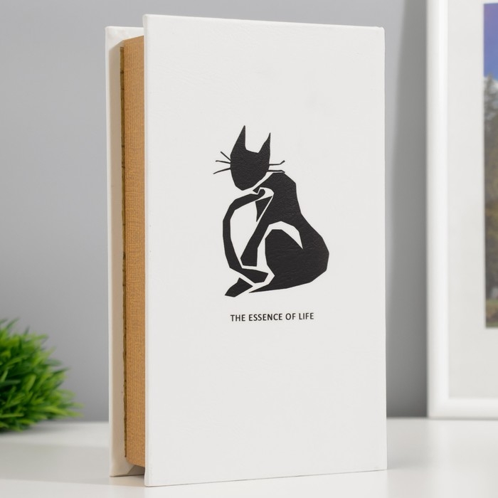 Сейф-книга дерево, кожзам "Чёрная кошка" 21х13х5 см