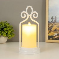 Ночник "Свеча на подсвечнике" LED от батареек 3хААА белый 11х11х25 см RISALUX Ночник "Свеча на подсвечнике" LED от батареек 3хААА белый 11х11х25 см RISALUX