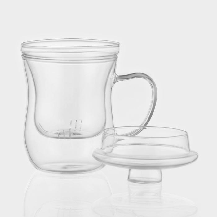 Кружка стеклянная для заваривания с ситом «Софи», 350 мл Кружка стеклянная для заваривания с ситом «Софи», 350 мл