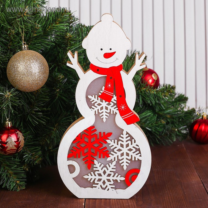 Декор с подсветкой &laquo;Большой снеговик&raquo;