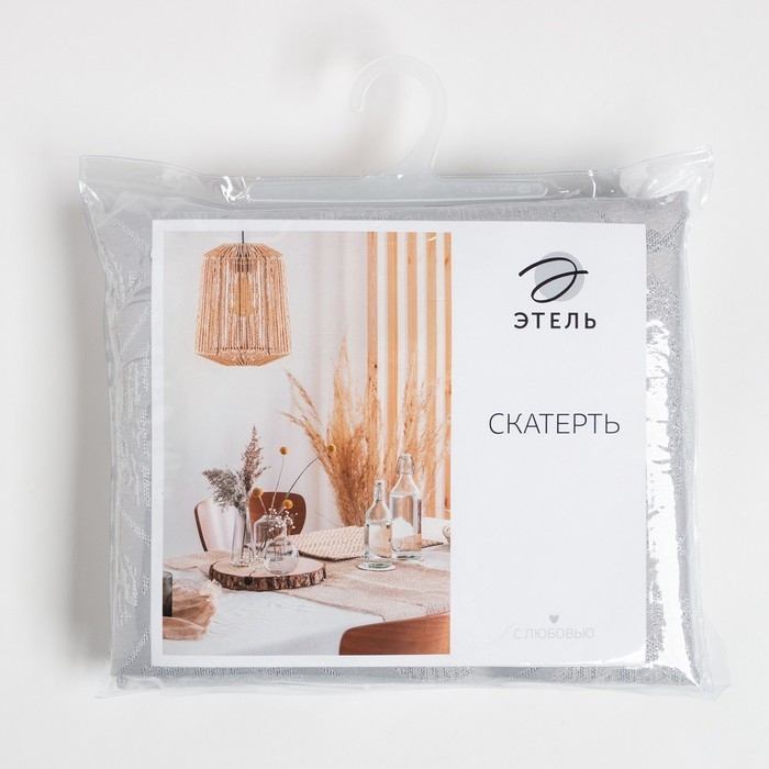 Скатерть Этель "Винтаж" цв.серебро, 142*110 +/-3 см, 115 &plusmn;10 гр,100% п/э