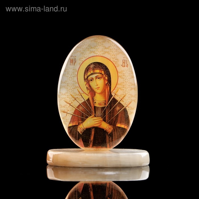 Икона «Семистрельная», на подставке, селенит Икона «Семистрельная», на подставке, селенит