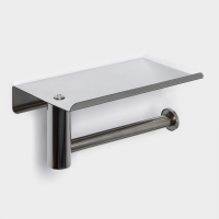 Держатель для туалетной бумаги с полочкой, 18&times;10&times;9 см, хром