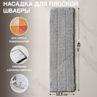 Насадка для швабры с отжимом и алюминиевой платформой Raccoon, карманы с 2-х сторон, микрофибра 42×12,5 см Насадка для швабры с отжимом и алюминиевой платформой Raccoon, карманы с 2-х сторон, микрофибра 42×12,5 см