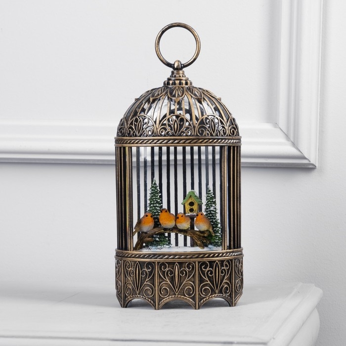 Светодиодная фигура «Фонарь с зарянками» 13 × 25.5 × 8 см, пластик, батарейки ААх3 (не в комплекте), USB, свечение тёплое белое Светодиодная фигура «Фонарь с зарянками» 13 × 25.5 × 8 см, пластик, батарейки ААх3 (не в комплекте), USB, свечение тёплое белое