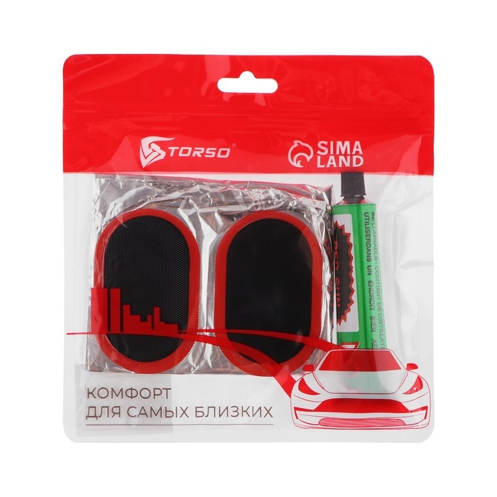 Резиновые заплатки для ремонта шин, TORSO, набор 12 шт