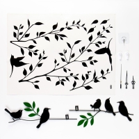 Часы настенные интерьерные "Птички на веточках", бесшумные, 74 х 52 см Часы настенные интерьерные "Птички на веточках", бесшумные, 74 х 52 см
