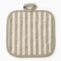 Набор кух.Доляна Полоса цв.зеленый,варежка-прих.25х17см, прихватка 17х17 50% п/э 50% хл