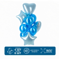 Набор шаров &laquo;Праздничный&raquo; фольга, латекс, цвет голубой, 10 шт.