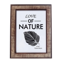 Фоторамка пластик 13х18 см "Рисунок древесины" с медной обводкой 21,5х16,5 см