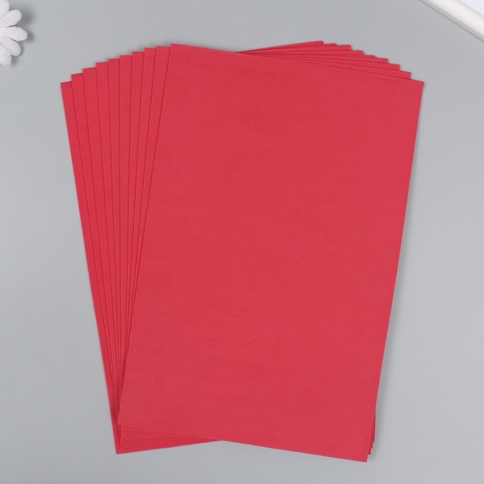 Фоамиран 1 мм, 20х30 см (набор 10 листов) BK002 красный