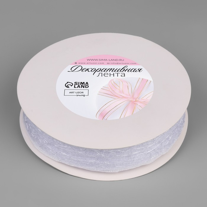 Лента декоративная &laquo;Паутинка&raquo;, 25 мм, 23 &plusmn; 1 м, цвет белый №7