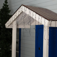 Гирлянда &laquo;Бахрома&raquo; 3 &times; 0.6 м, IP44, УМС, тёмная нить, 160 LED, свечение зелёное, 220 В