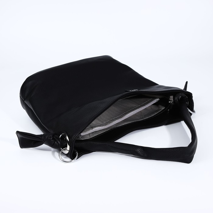 Сумка-тоут на молнии, 2 наружных кармана, цвет чёрный Сумка-тоут на молнии, 2 наружных кармана, цвет чёрный