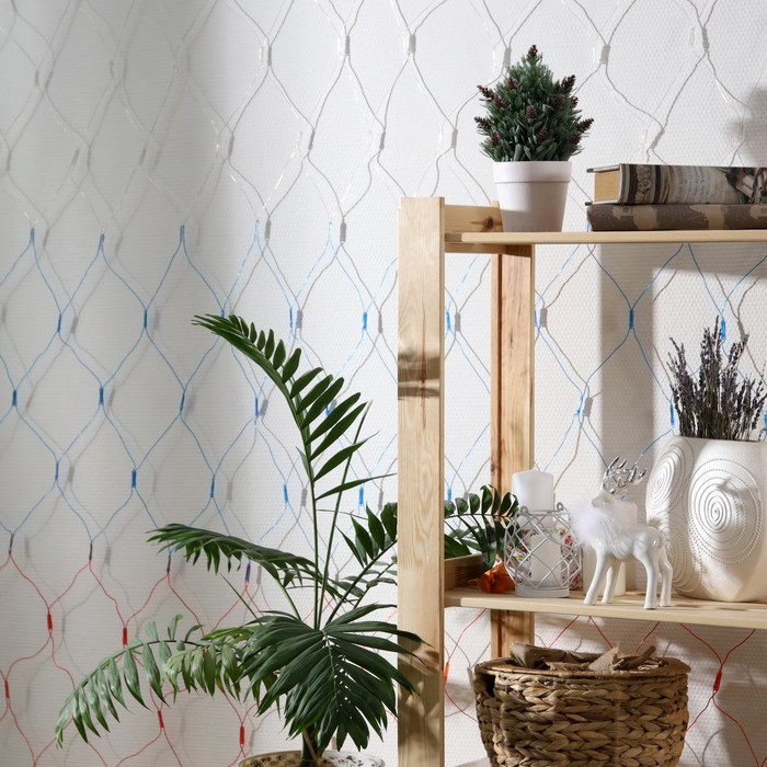 Гирлянда «Сеть» 1.6 × 1.6 м, IP20, прозрачная нить, 144 LED, свечение «Флаг России», 220 В Гирлянда «Сеть» 1.6 × 1.6 м, IP20, прозрачная нить, 144 LED, свечение «Флаг России», 220 В