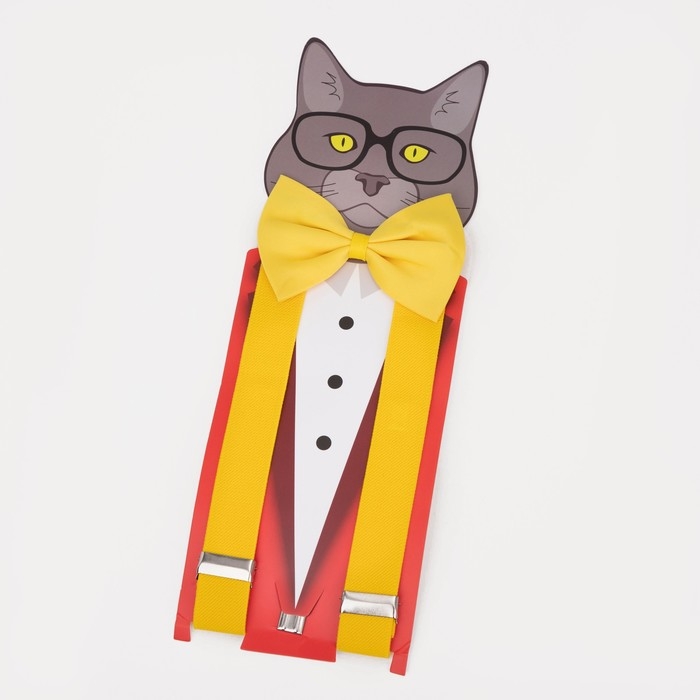 Подтяжки детские «Выбражулька», ширина 2.5 см, бабочка, цвет жёлтый Подтяжки детские «Выбражулька», ширина 2.5 см, бабочка, цвет жёлтый