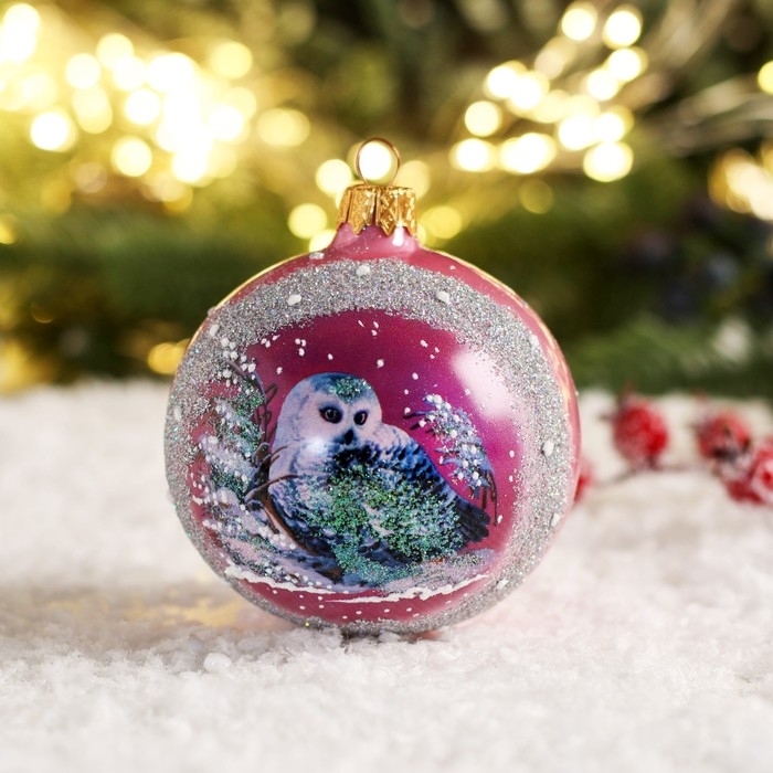 Шар новогодний Шар новогодний "Сова" 8 см