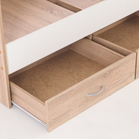 Кровать двухъярусная с ящиками, 800х2000, Белый/Дуб сонома