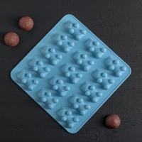 Форма для мармелада Доляна «Медвежата», силикон, 18×2 см, 15 ячеек (4,5×2,5×2 см), цвет МИКС Форма для мармелада Доляна «Медвежата», силикон, 18×2 см, 15 ячеек (4,5×2,5×2 см), цвет МИКС