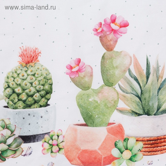 Скатерть Этель &laquo;Кактусы&raquo; 220х147 см, 100% хлопок, рогожка 160 гр/м2