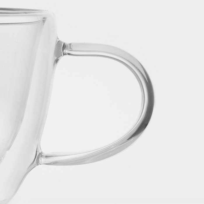 Кружка стеклянная с двойными стенками Magistro «Дуо», 160 мл, 9×6,5 см Кружка стеклянная с двойными стенками Magistro «Дуо», 160 мл, 9×6,5 см