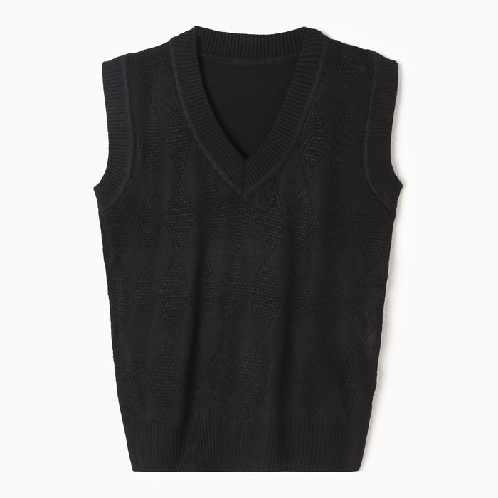 Школьный жилет для мальчика, цвет чёрный, рост 122-128 см Школьный жилет для мальчика, цвет чёрный, рост 122-128 см