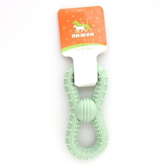 Игрушка для собак "Бесконечность", TPR, массажная, 15 см, зеленая