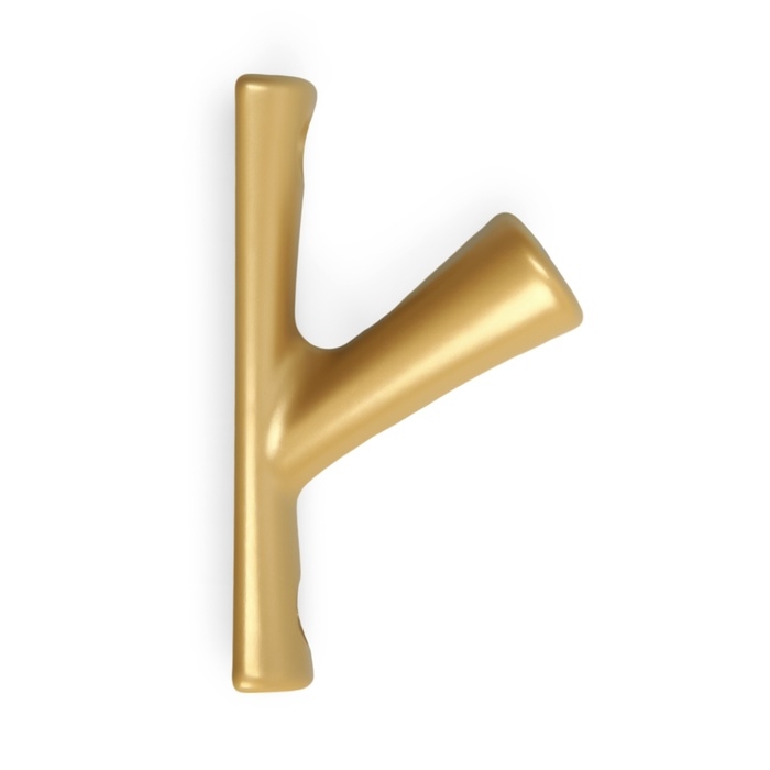 Крючок мебельный CAPPIO BRANCH, однорожковый, матовое золото