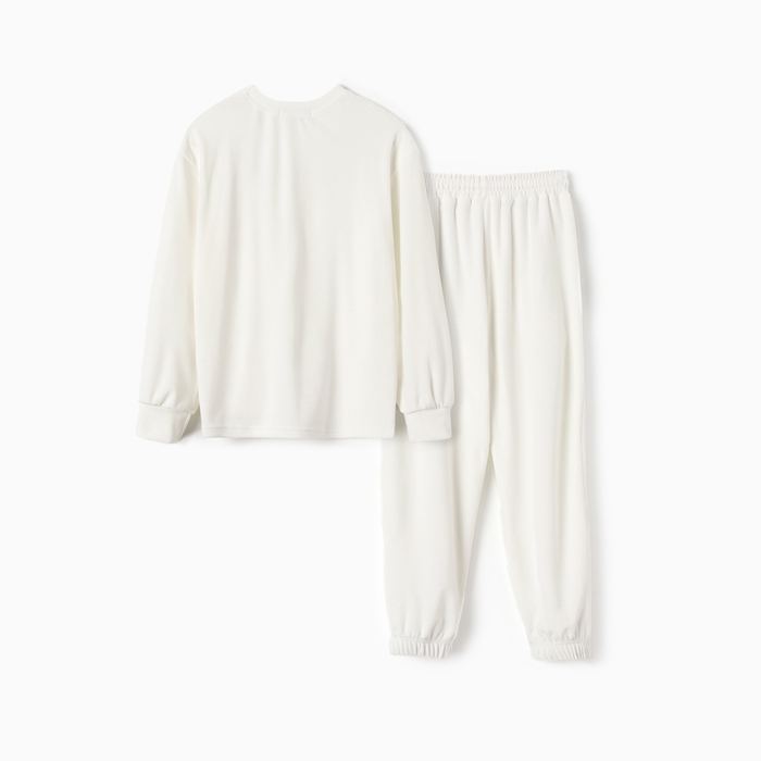 Костюм детский (свитшот, брюки) KAFTAN Plushy р.30 (98-104), белый